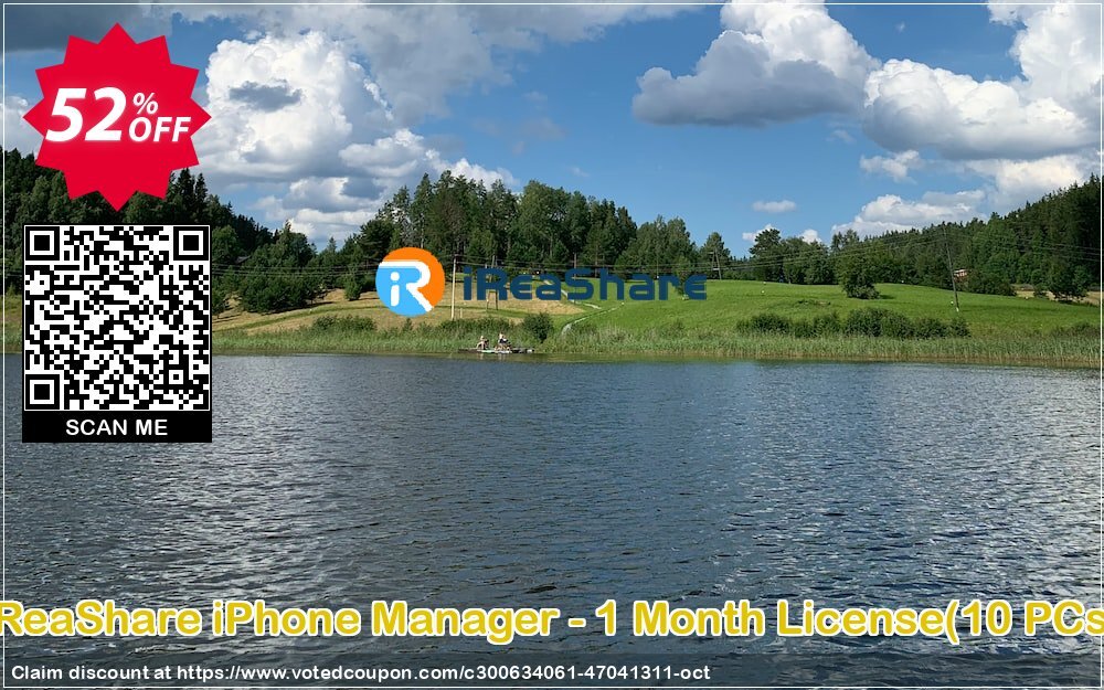 iReaShare iPhone Manager - Monthly Plan, 10 PCs  Coupon, discount iReaShare iPhone Manager - 1 Month License(10 PCs) Big discount code 2024. Promotion: Big discount code of iReaShare iPhone Manager - 1 Month License(10 PCs) 2024