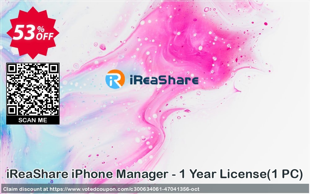 iReaShare iPhone Manager Coupon, discount iReaShare iPhone Manager - 1 Year License(1 PC) Best promotions code 2024. Promotion: Best promotions code of iReaShare iPhone Manager - 1 Year License(1 PC) 2024