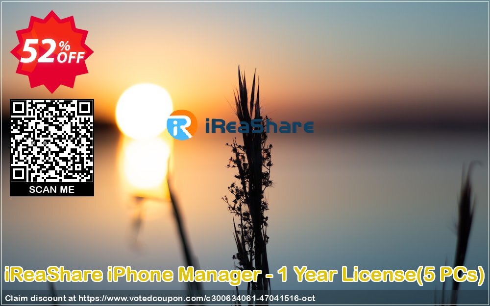 iReaShare iPhone Manager - Yearly Plan, 5 PCs  voted-on promotion codes