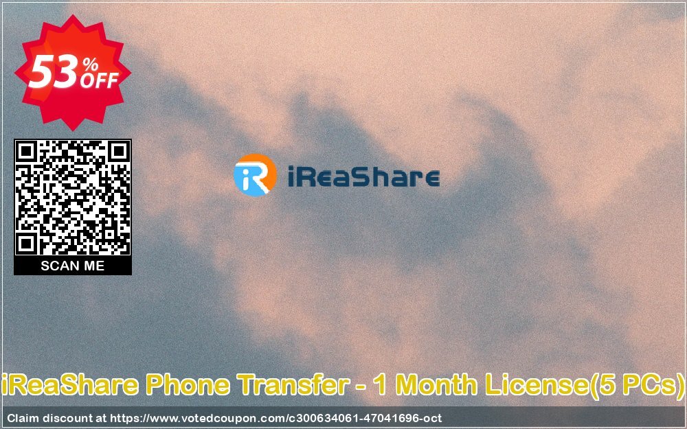 iReaShare Phone Transfer - Monthly Plan, 5 PCs  Coupon Code Oct 2024, 53% OFF - VotedCoupon