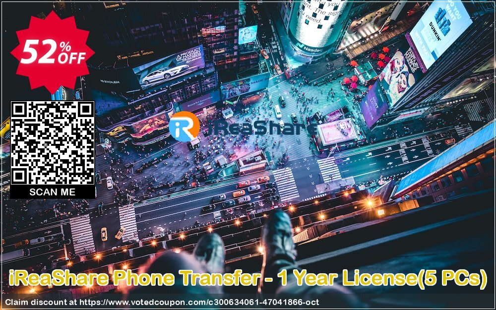 iReaShare Phone Transfer - Yearly Plan, 5 PCs  Coupon Code Oct 2024, 52% OFF - VotedCoupon