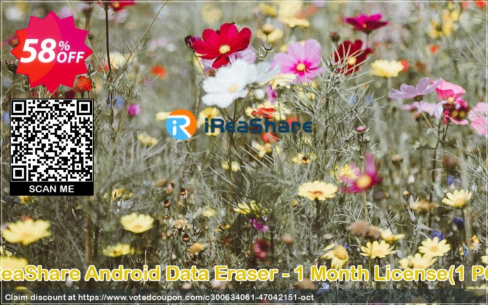 iReaShare Android Data Eraser - Monthly Plan, 1 PC  Coupon Code Oct 2024, 58% OFF - VotedCoupon