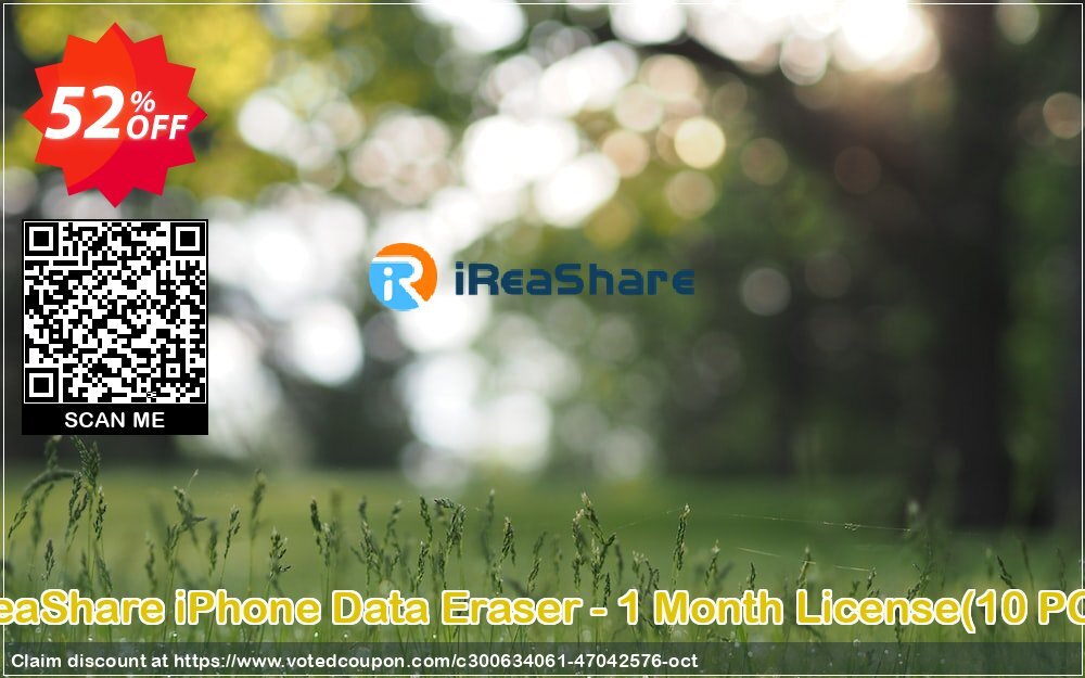 iReaShare iPhone Data Eraser - Monthly Plan, 10 PCs  Coupon, discount iReaShare iPhone Data Eraser - 1 Month License(10 PCs) Big deals code 2024. Promotion: Big deals code of iReaShare iPhone Data Eraser - 1 Month License(10 PCs) 2024