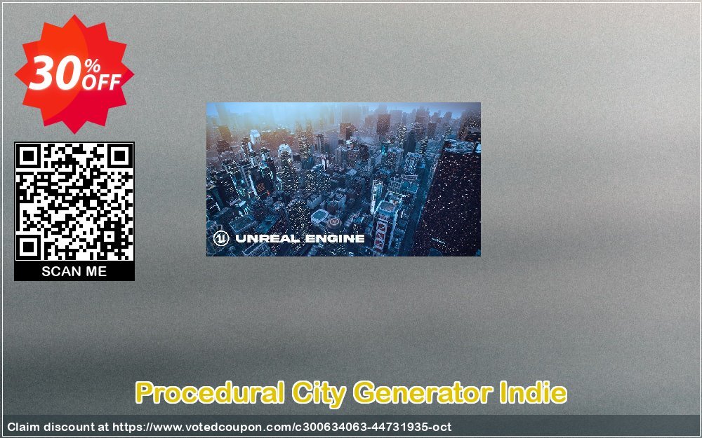 Procedural City Generator Indie Coupon, discount iPCC Launch Discount. Promotion: Staggering promo code of Procedural City Generator Indie 2024