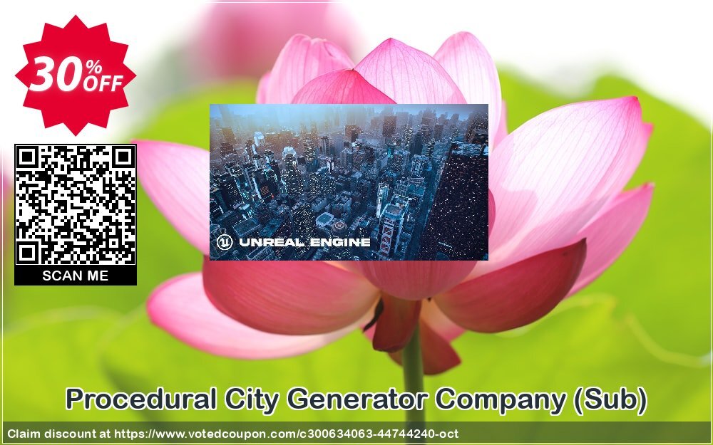 Procedural City Generator Company, Sub  Coupon, discount iPCC Launch Discount. Promotion: Staggering discount code of Procedural City Generator Company (Sub) 2024