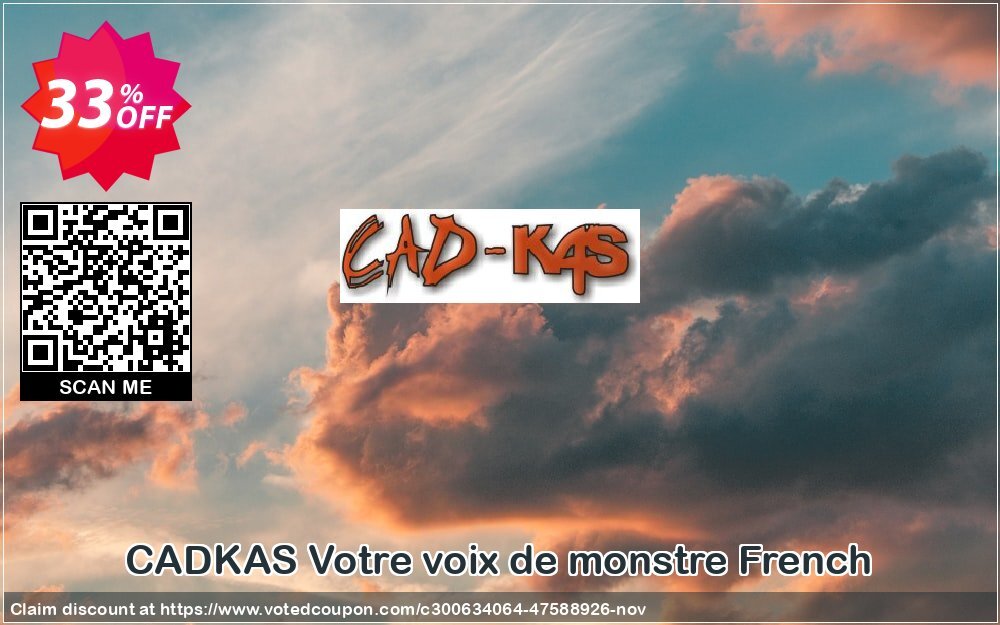 CADKAS Votre voix de monstre French Coupon, discount Votre voix de monstre French Staggering deals code 2024. Promotion: Staggering deals code of Votre voix de monstre French 2024