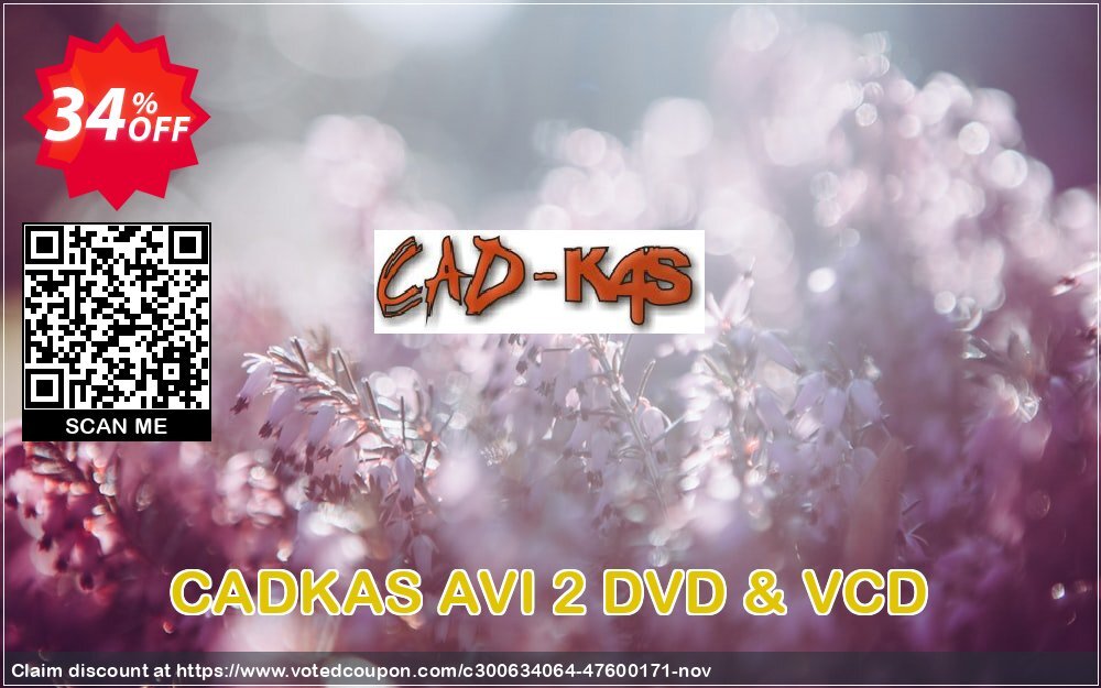 CADKAS AVI 2 DVD & VCD Coupon, discount AVI 2 DVD & VCD Amazing promo code 2024. Promotion: Amazing promo code of AVI 2 DVD & VCD 2024