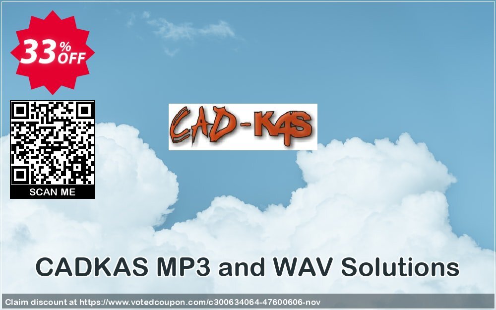 CADKAS MP3 and WAV Solutions Coupon Code Nov 2024, 33% OFF - VotedCoupon