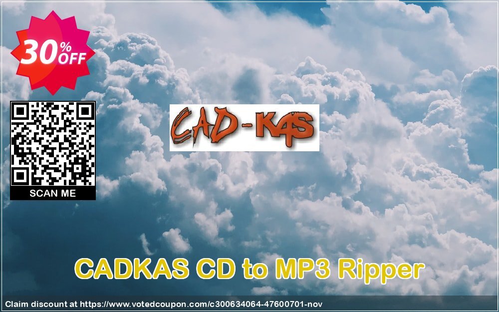 CADKAS CD to MP3 Ripper Coupon Code Nov 2024, 30% OFF - VotedCoupon