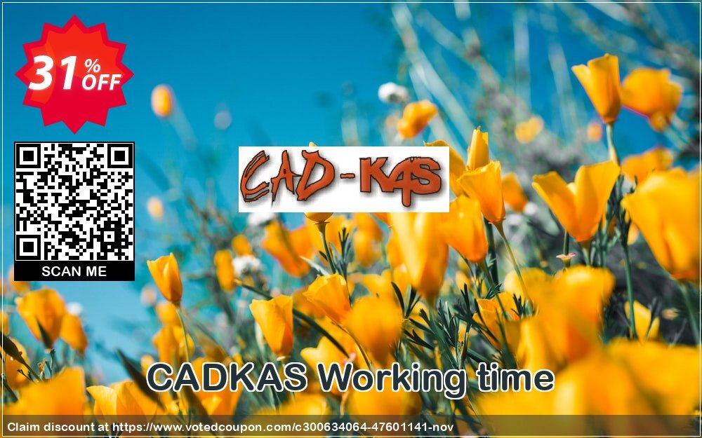 CADKAS Working time Coupon, discount Working time Stirring deals code 2024. Promotion: Stirring deals code of Working time 2024