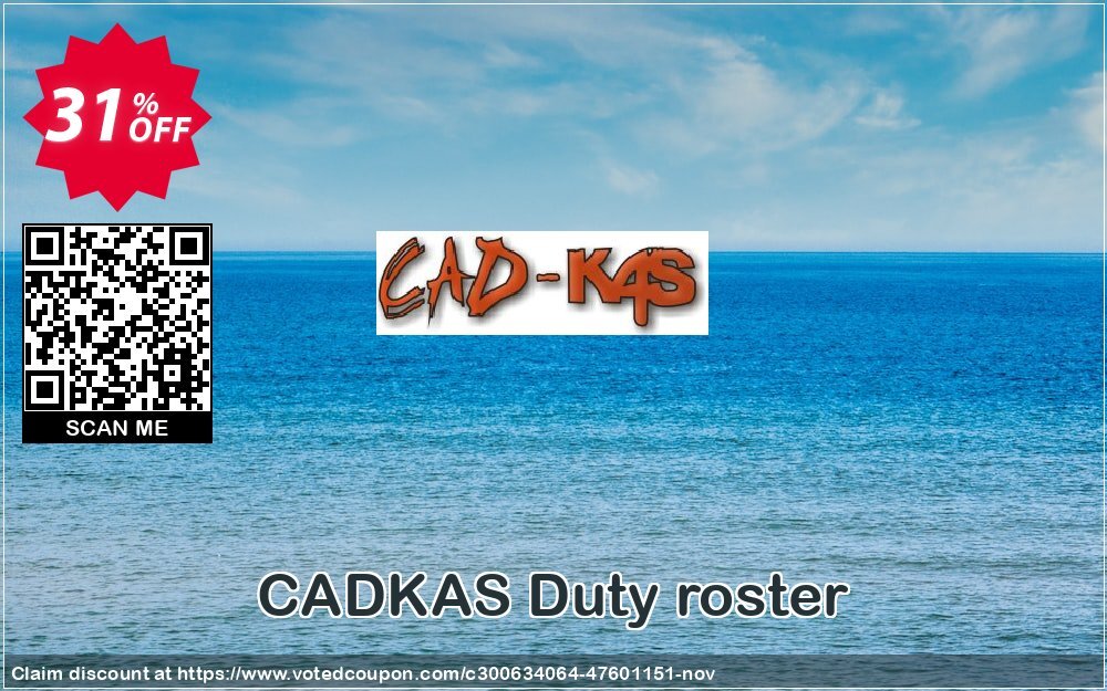 CADKAS Duty roster Coupon, discount Duty roster Amazing promo code 2024. Promotion: Amazing promo code of Duty roster 2024