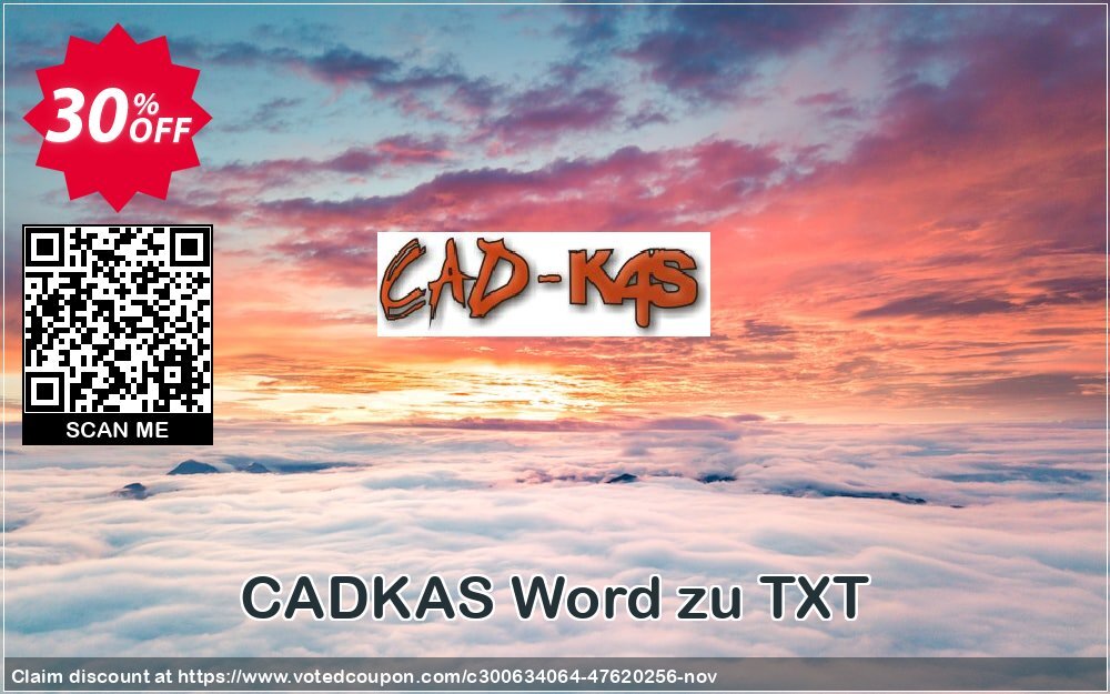 CADKAS Word zu TXT Coupon, discount Word zu TXT Formidable promotions code 2024. Promotion: Formidable promotions code of Word zu TXT 2024