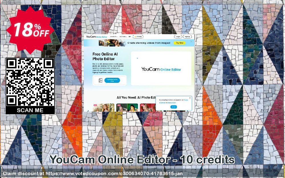 YouCam Online Editor - 10 credits Coupon Code Jan 2025, 18% OFF - VotedCoupon