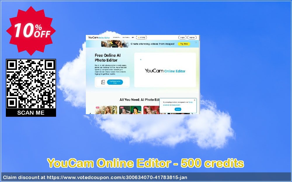 YouCam Online Editor - 500 credits Coupon Code Jan 2025, 10% OFF - VotedCoupon