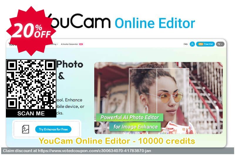 YouCam Online Editor - 10000 credits Coupon, discount Affiliate. Promotion: Wonderful deals code of YouCam Online Editor - 10000 credits 2025