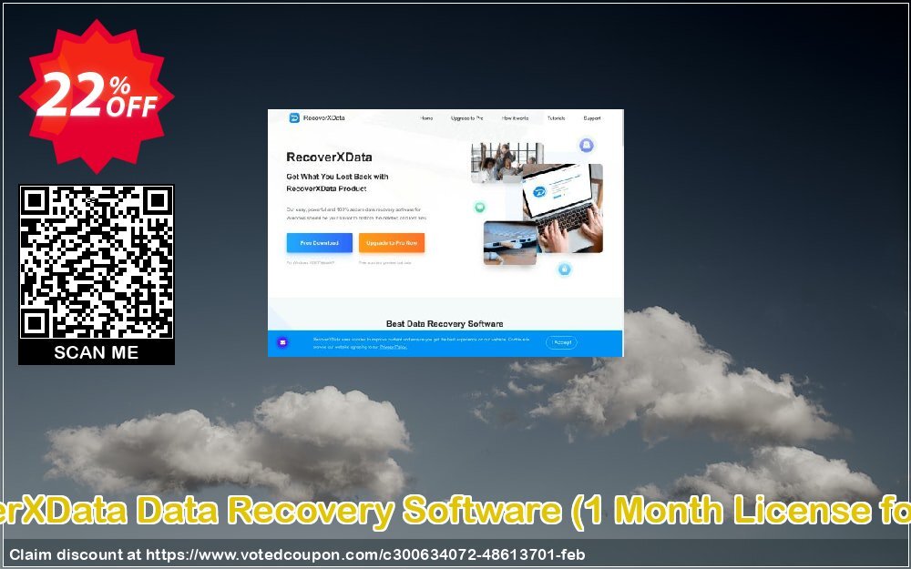 RecoverXData Data Recovery Software, Monthly Plan for 1 PC  Coupon Code Mar 2025, 22% OFF - VotedCoupon