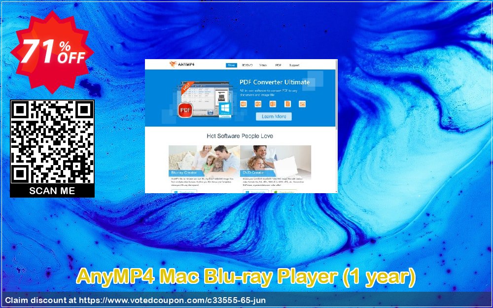 AnyMP4 MAC Blu-ray Player lifetime Coupon Code Jun 2024, 71% OFF - VotedCoupon