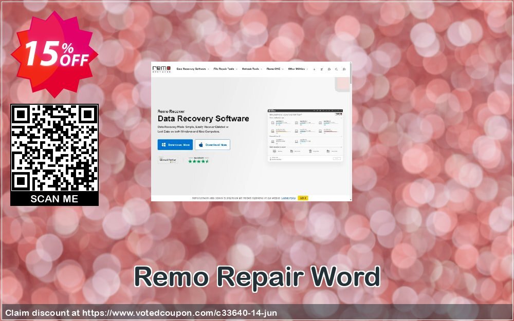 Remo Repair Word Coupon, discount 15% Remosoftware. Promotion: 5% CJ Sitewide