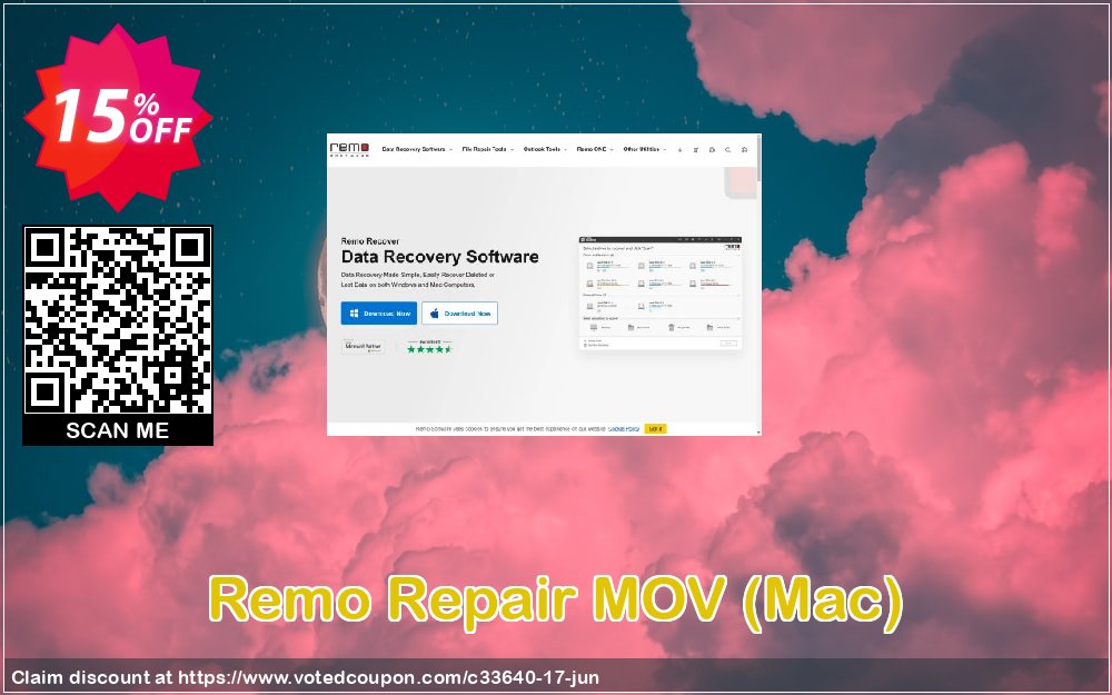 Remo Repair MOV, MAC  Coupon, discount 15% Remosoftware. Promotion: 5% CJ Sitewide