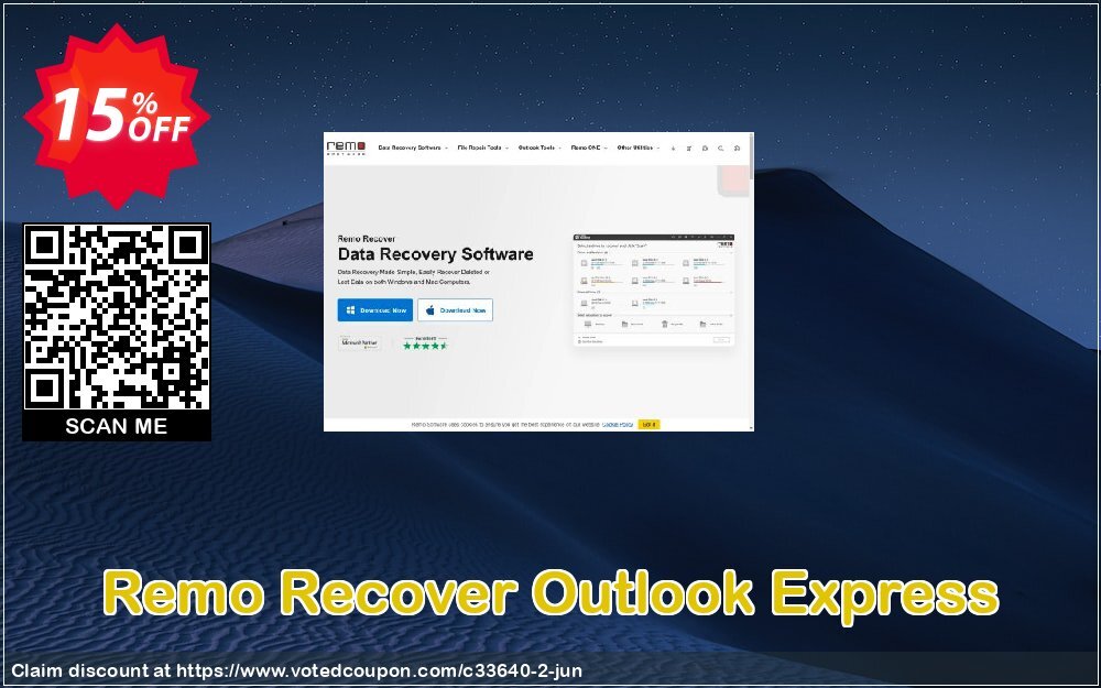 Remo Recover Outlook Express Coupon, discount 15% Remosoftware. Promotion: 5% CJ Sitewide