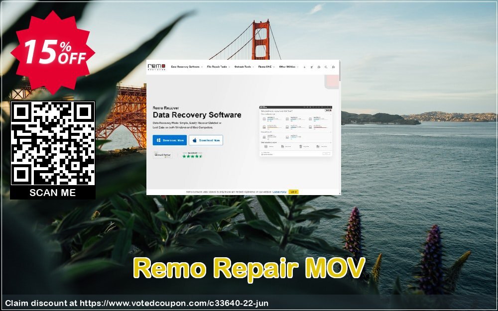 Remo Repair MOV Coupon, discount 15% Remosoftware. Promotion: 5% CJ Sitewide