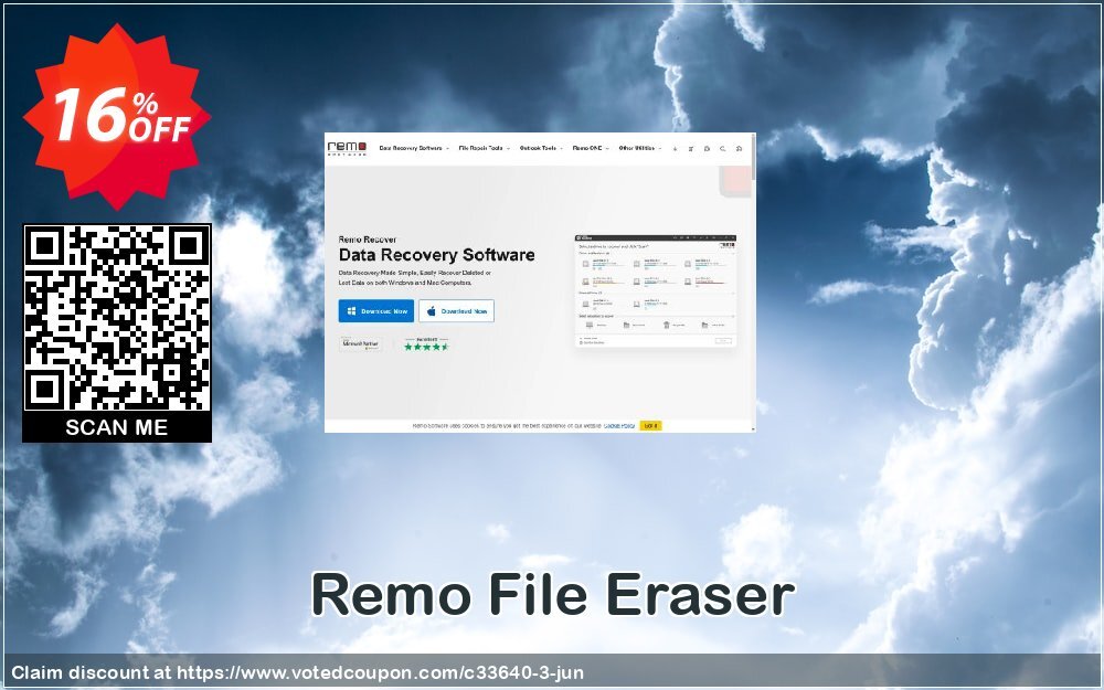 Remo File Eraser Coupon, discount 15% Remosoftware. Promotion: 5% CJ Sitewide