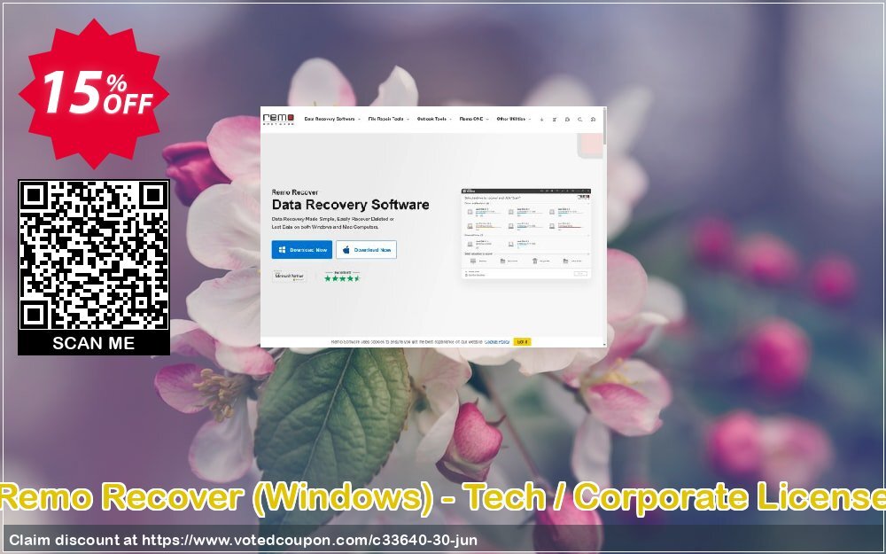 Remo Recover, WINDOWS - Tech / Corporate Plan Coupon, discount 15% Remosoftware. Promotion: 5% CJ Sitewide
