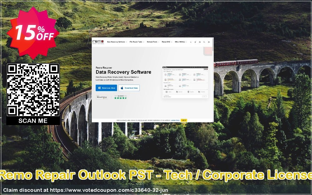 Remo Repair Outlook PST - Tech / Corporate Plan Coupon, discount 15% Remosoftware. Promotion: 5% CJ Sitewide
