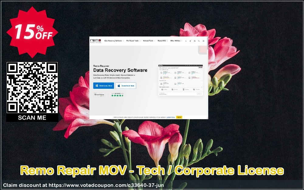 Remo Repair MOV - Tech / Corporate Plan Coupon, discount 15% Remosoftware. Promotion: 5% CJ Sitewide