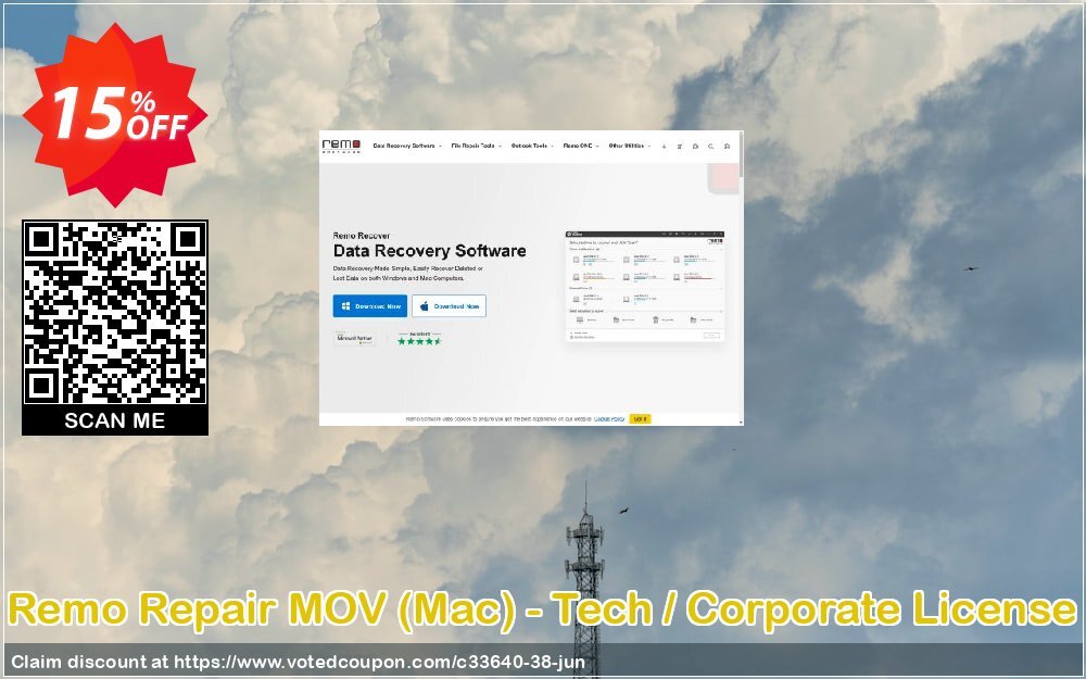 Remo Repair MOV, MAC - Tech / Corporate Plan Coupon, discount 15% Remosoftware. Promotion: 5% CJ Sitewide