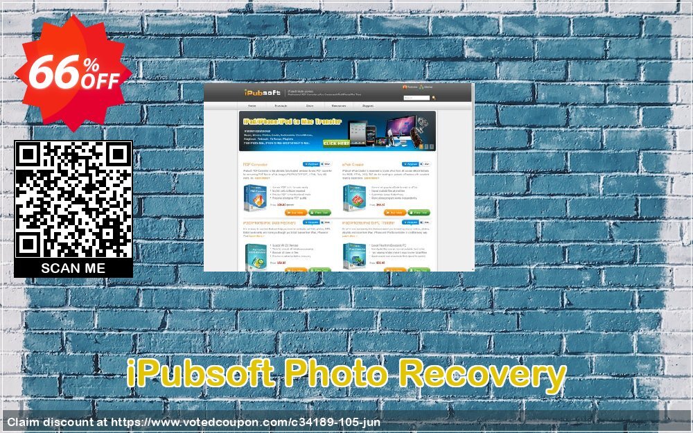 iPubsoft Photo Recovery Coupon, discount 65% disocunt. Promotion: 