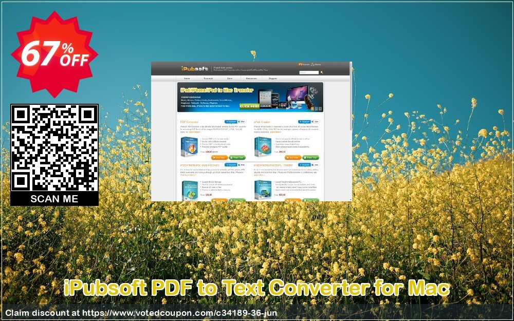 iPubsoft PDF to Text Converter for MAC Coupon, discount 65% disocunt. Promotion: 