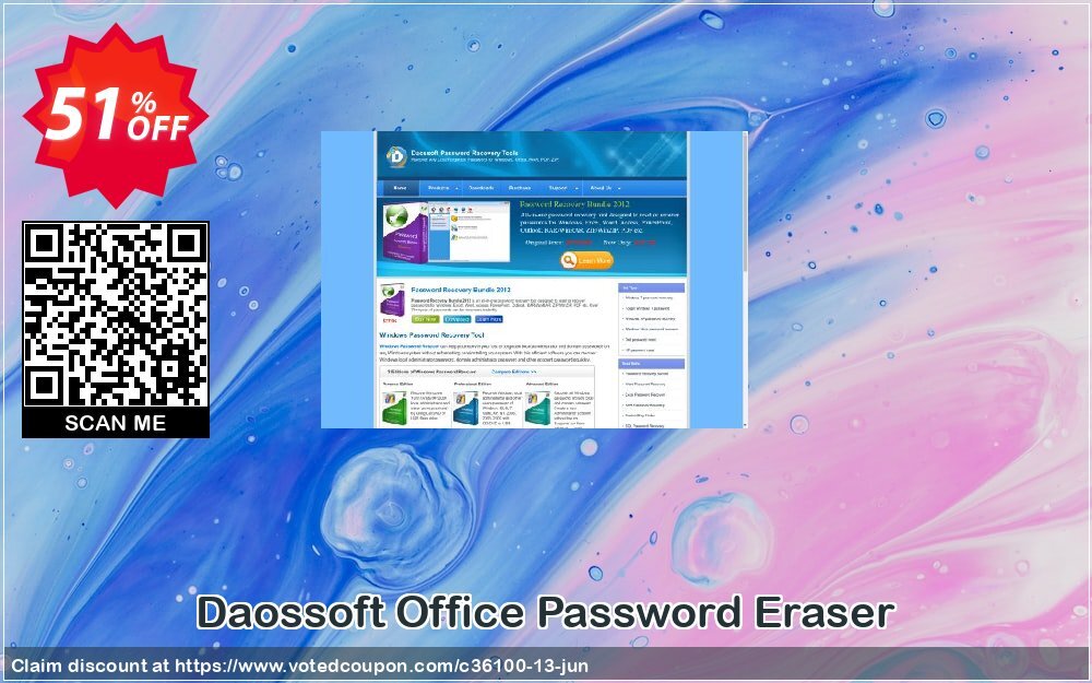 Daossoft Office Password Eraser Coupon, discount 30% daossoft (36100). Promotion: 30% daossoft (36100)