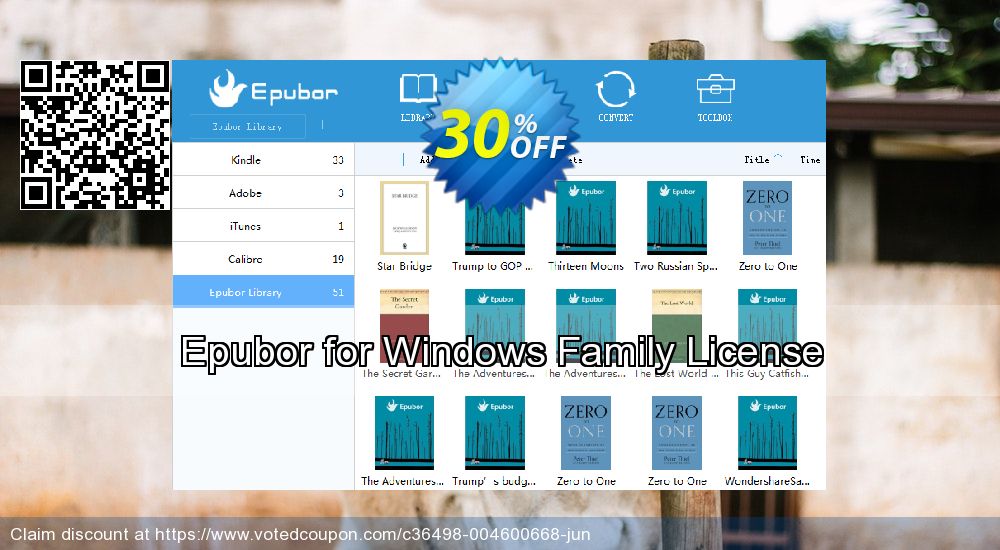 Epubor for WINDOWS Family Plan Coupon, discount Epubor Pro for Win imposing promo code 2024. Promotion: staggering discount code of Epubor Pro for Win 2024
