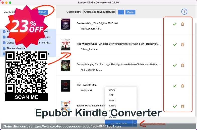 Epubor Kindle Converter Coupon, discount 20% OFF Epubor Kindle Converter, verified. Promotion: Hottest discounts code of Epubor Kindle Converter, tested & approved