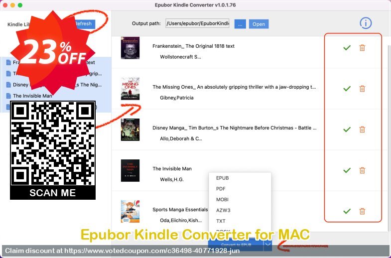 Epubor Kindle Converter for MAC Coupon, discount 20% OFF Epubor Kindle Converter for MAC, verified. Promotion: Hottest discounts code of Epubor Kindle Converter for MAC, tested & approved