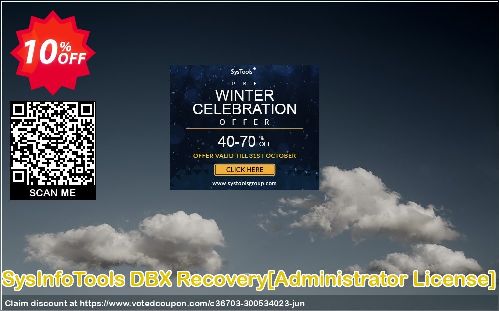 SysInfoTools DBX Recovery/Administrator Plan/ Coupon, discount Promotion code SysInfoTools DBX Recovery[Administrator License]. Promotion: Offer SysInfoTools DBX Recovery[Administrator License] special discount 