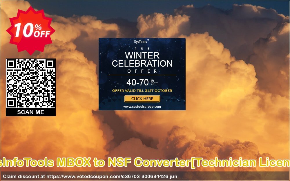 SysInfoTools MBOX to NSF Converter/Technician Plan/ Coupon, discount Promotion code SysInfoTools MBOX to NSF Converter[Technician License]. Promotion: Offer SysInfoTools MBOX to NSF Converter[Technician License] special discount 