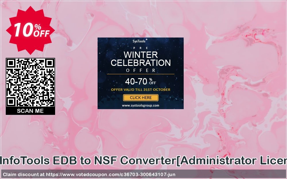 SysInfoTools EDB to NSF Converter/Administrator Plan/ Coupon, discount Promotion code SysInfoTools EDB to NSF Converter[Administrator License]. Promotion: Offer SysInfoTools EDB to NSF Converter[Administrator License] special discount 