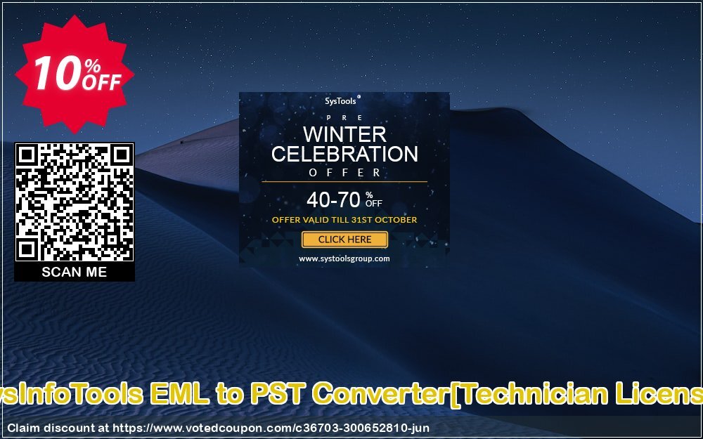 SysInfoTools EML to PST Converter/Technician Plan/ Coupon, discount Promotion code SysInfoTools EML to PST Converter[Technician License]. Promotion: Offer SysInfoTools EML to PST Converter[Technician License] special discount 