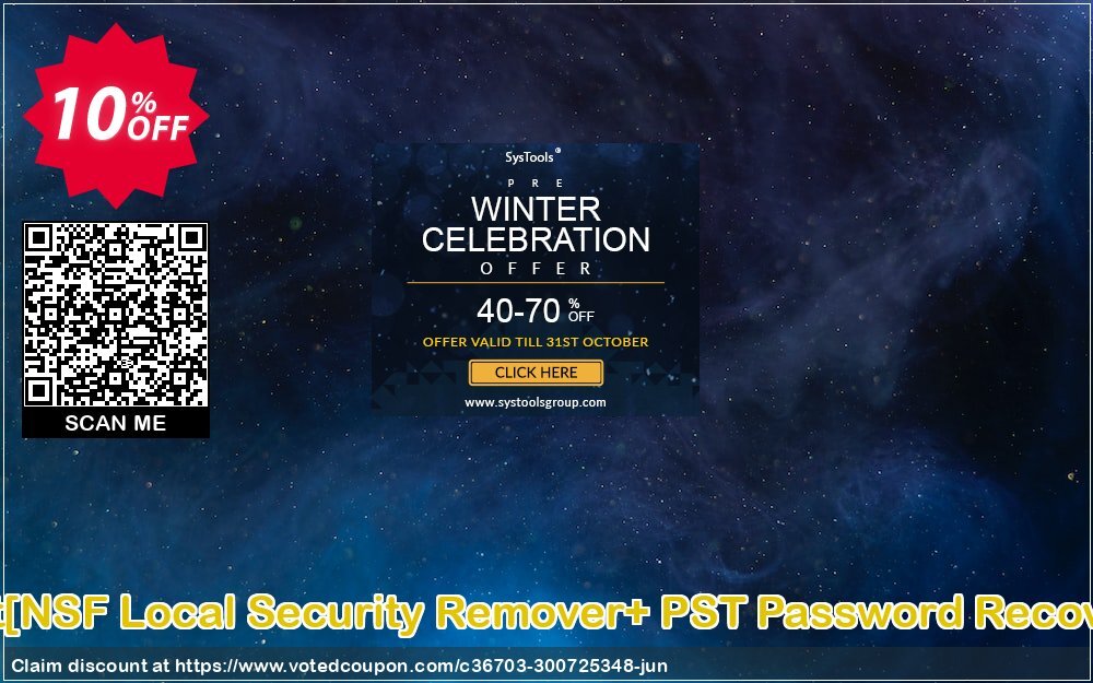Password Recovery Toolkit/NSF Local Security Remover+ PST Password Recovery/Administrator Plan Coupon, discount Promotion code Password Recovery Toolkit[NSF Local Security Remover+ PST Password Recovery]Administrator License. Promotion: Offer Password Recovery Toolkit[NSF Local Security Remover+ PST Password Recovery]Administrator License special discount 