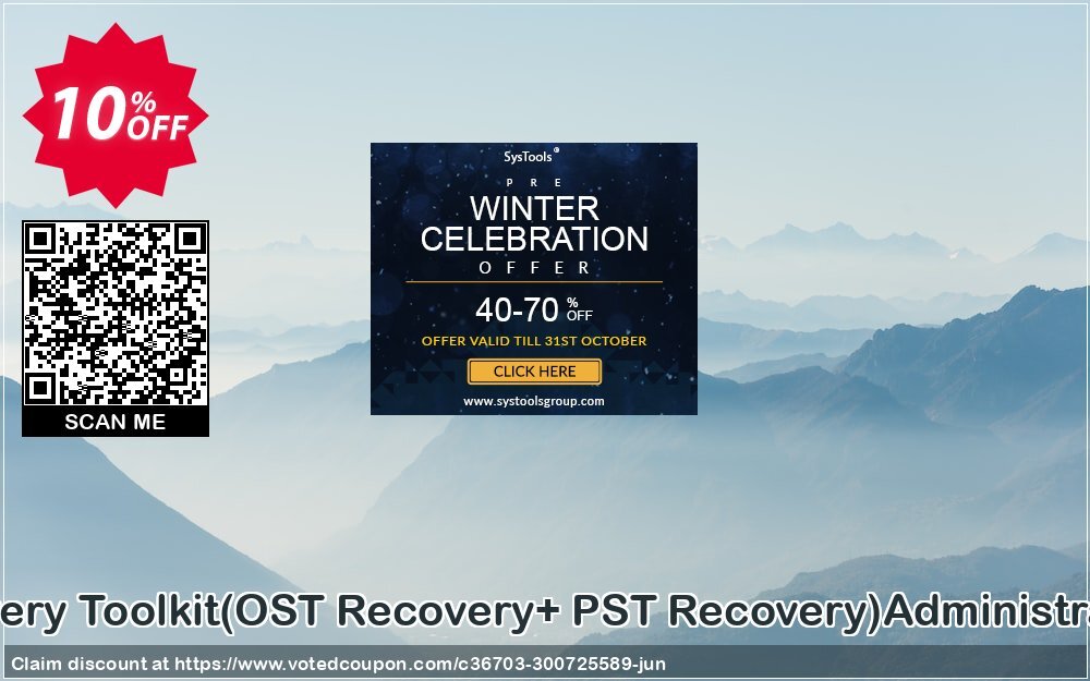 Email Recovery Toolkit, OST Recovery+ PST Recovery Administrator Plan Coupon, discount Promotion code Email Recovery Toolkit(OST Recovery+ PST Recovery)Administrator License. Promotion: Offer Email Recovery Toolkit(OST Recovery+ PST Recovery)Administrator License special discount 