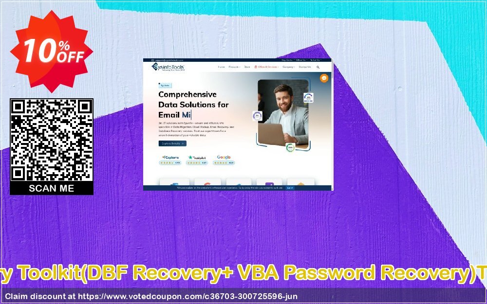 Database Recovery Toolkit, DBF Recovery+ VBA Password Recovery Technician Plan Coupon, discount Promotion code Database Recovery Toolkit(DBF Recovery+ VBA Password Recovery)Technician License. Promotion: Offer Database Recovery Toolkit(DBF Recovery+ VBA Password Recovery)Technician License special discount 