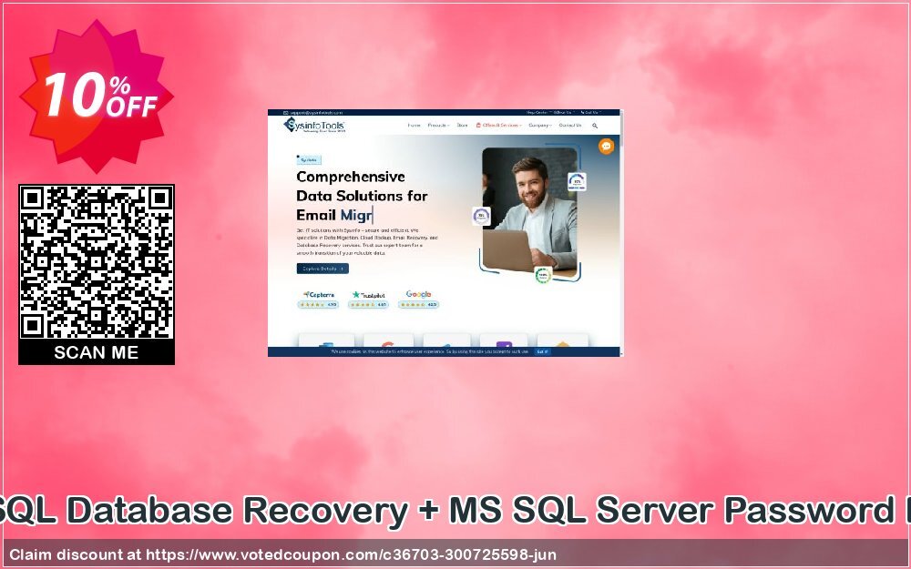 Database Recovery Toolkit, MS SQL Database Recovery + MS SQL Server Password Recovery Administrator Plan Coupon, discount Promotion code Database Recovery Toolkit(MS SQL Database Recovery + MS SQL Server Password Recovery)Administrator License. Promotion: Offer Database Recovery Toolkit(MS SQL Database Recovery + MS SQL Server Password Recovery)Administrator License special discount 
