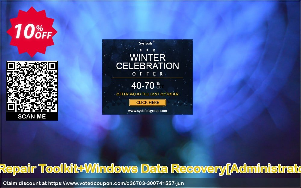 MS Office Repair Toolkit+WINDOWS Data Recovery/Administrator Plan/ Coupon, discount Promotion code MS Office Repair Toolkit+Windows Data Recovery[Administrator License]. Promotion: Offer MS Office Repair Toolkit+Windows Data Recovery[Administrator License] special discount 