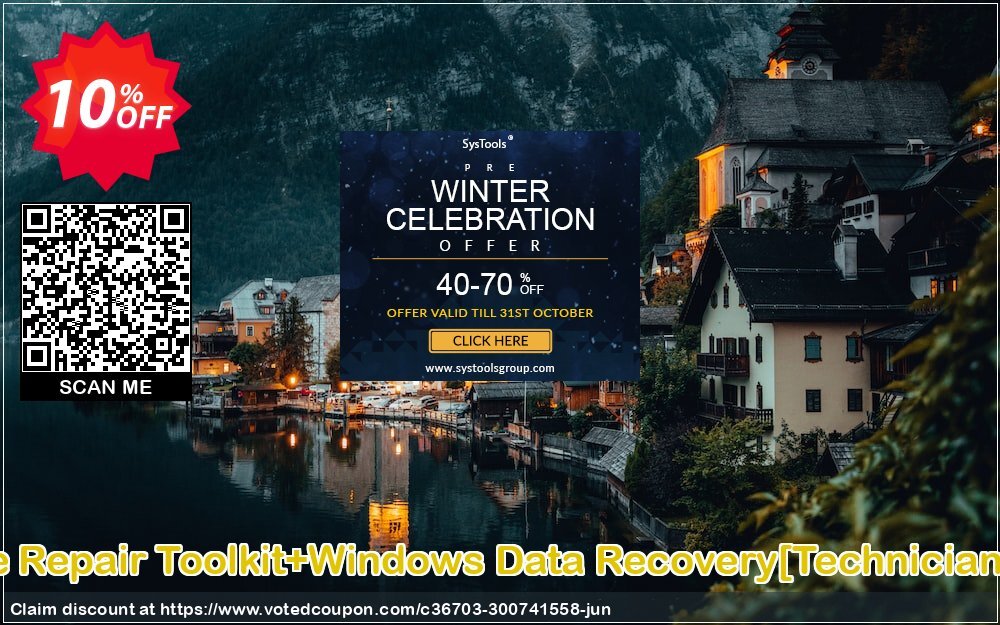 MS Office Repair Toolkit+WINDOWS Data Recovery/Technician Plan/ Coupon, discount Promotion code MS Office Repair Toolkit+Windows Data Recovery[Technician License]. Promotion: Offer MS Office Repair Toolkit+Windows Data Recovery[Technician License] special discount 