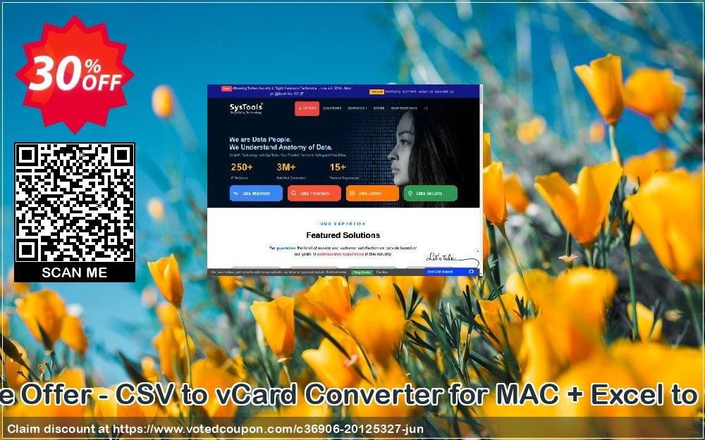 Bundle Offer - CSV to vCard Converter for MAC + Excel to vCard Coupon, discount SysTools Summer Sale. Promotion: fearsome sales code of Bundle Offer - SysTools CSV to vCard for MAC + Excel to vCard 2024