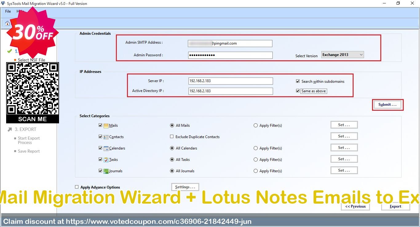 Bundle Offer - Mail Migration Wizard + Lotus Notes Emails to Exchange Archive Coupon, discount SysTools Summer Sale. Promotion: hottest deals code of Bundle Offer - Mail Migration Wizard + Lotus Notes Emails to Exchange Archive 2024