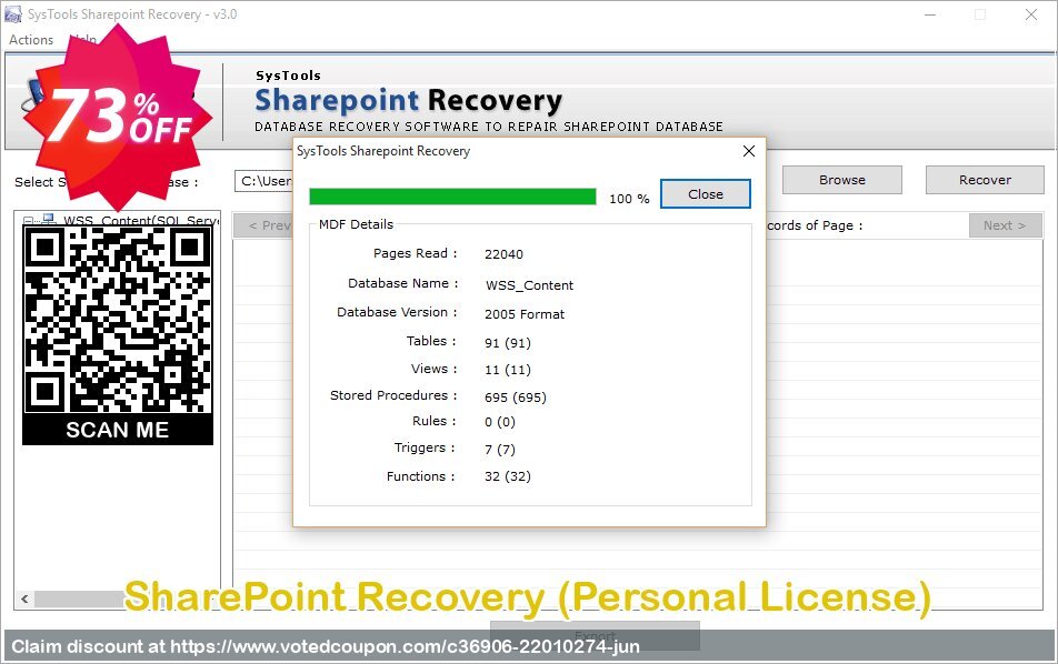 SharePoint Recovery, Personal Plan  Coupon, discount SysTools Summer Sale. Promotion: awful offer code of SysTools Sharepoint Recovery 2024
