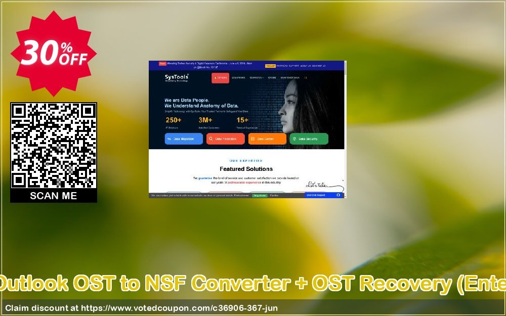 Bundle Offer - Outlook OST to NSF Converter + OST Recovery, Enterprise Plan  Coupon, discount SysTools coupon 36906. Promotion: 
